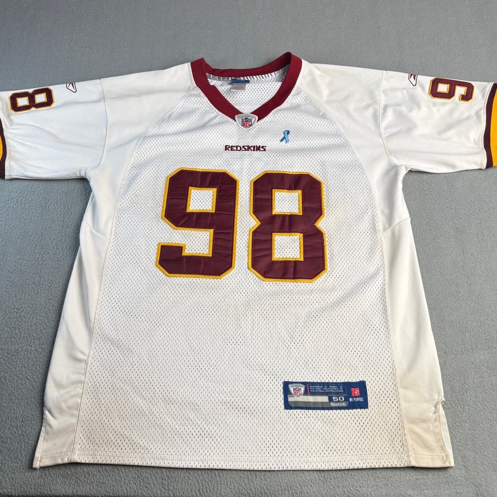 Reebok NFL Washington Redskins Brian Orakpo 98 Jersey White Stitched Size 50